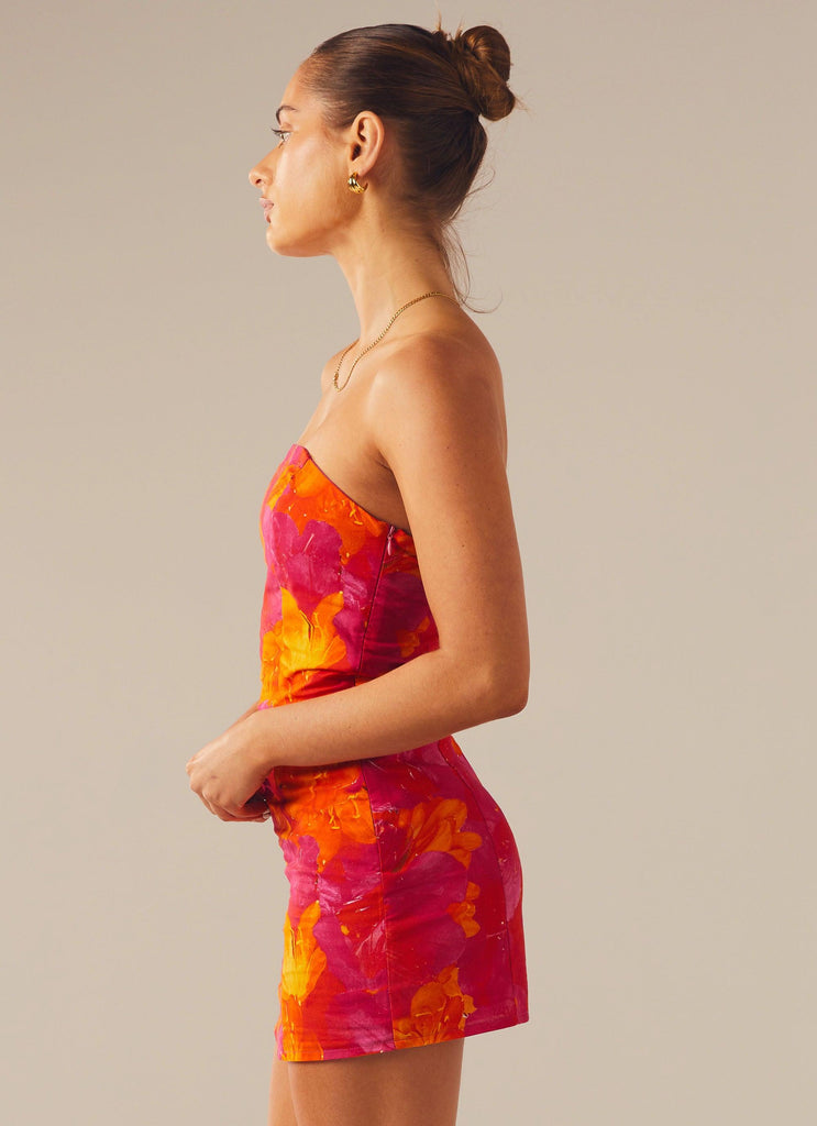 Stuck On You Mini Tube Dress - Floral Sun - Peppermayo US