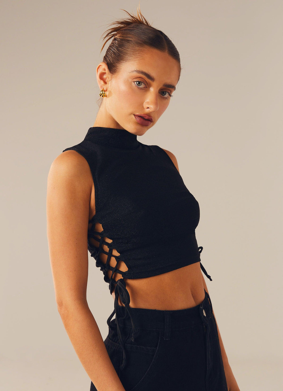 Levitate Crop Top - Black Moonlight - Peppermayo US