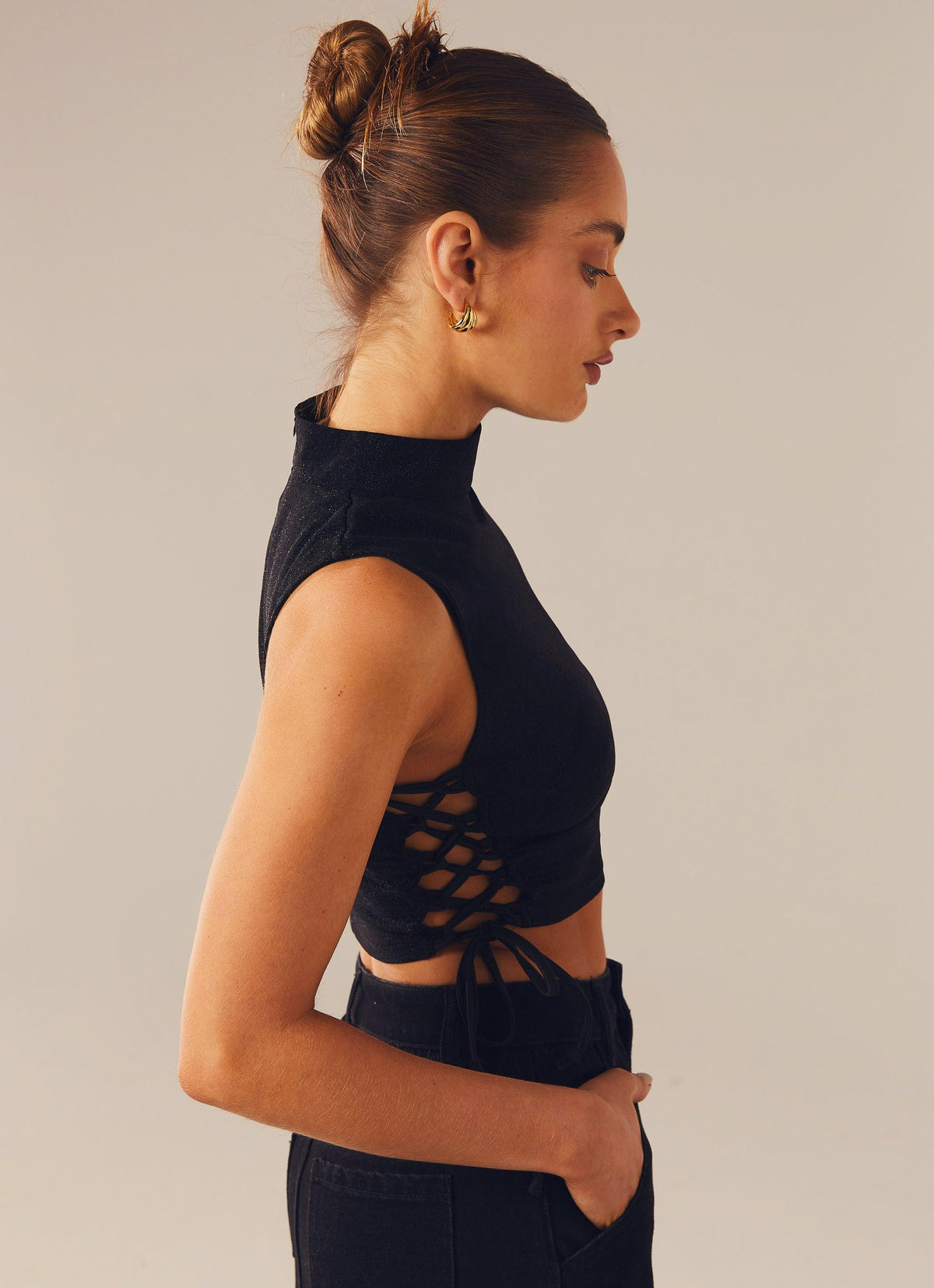 Levitate Crop Top - Black Moonlight - Peppermayo US