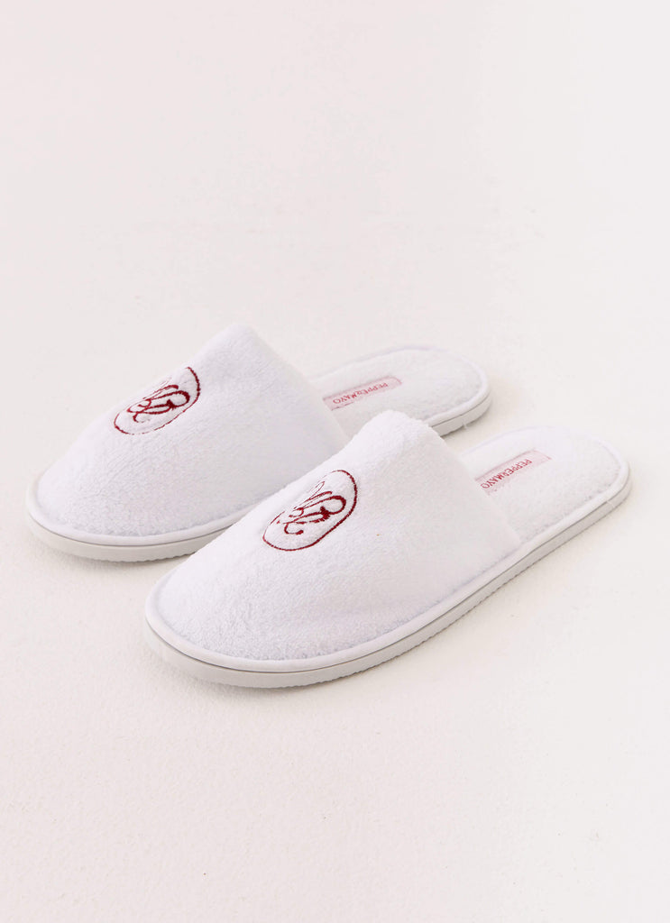 Peppermayo Branded Slippers - White