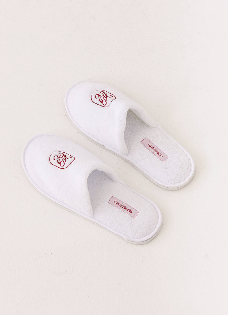 Peppermayo Branded Slippers - White