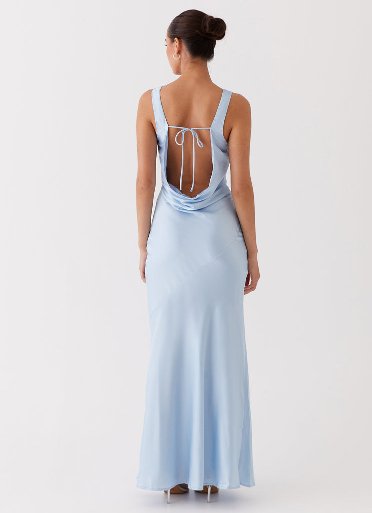 Be Mine Satin Maxi Dress - Blue Peppermayo US Be Mine Satin Maxi Dress - Blue Peppermayo US