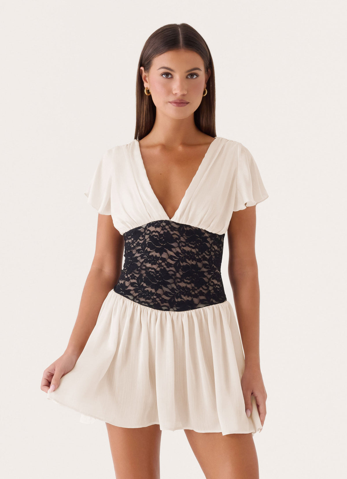 Poppie Lace Mini Dress - Ivory – Peppermayo US