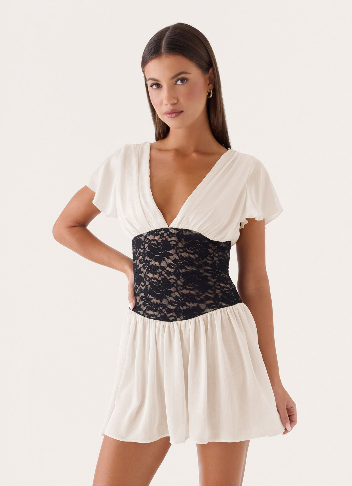 Poppie Lace Mini Dress - Ivory – Peppermayo US