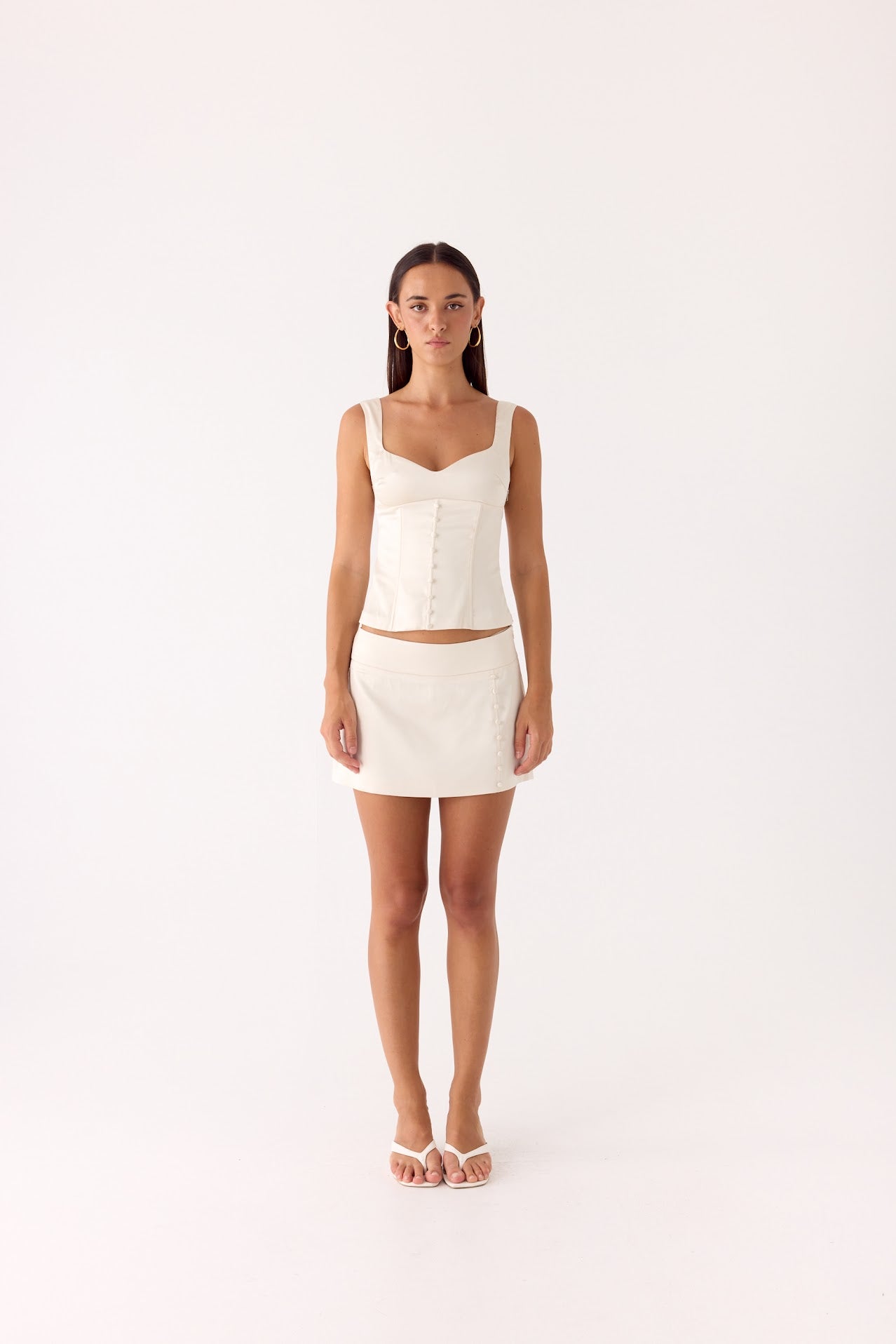 Posy Satin Mini Skirt - Ivory – Peppermayo US
