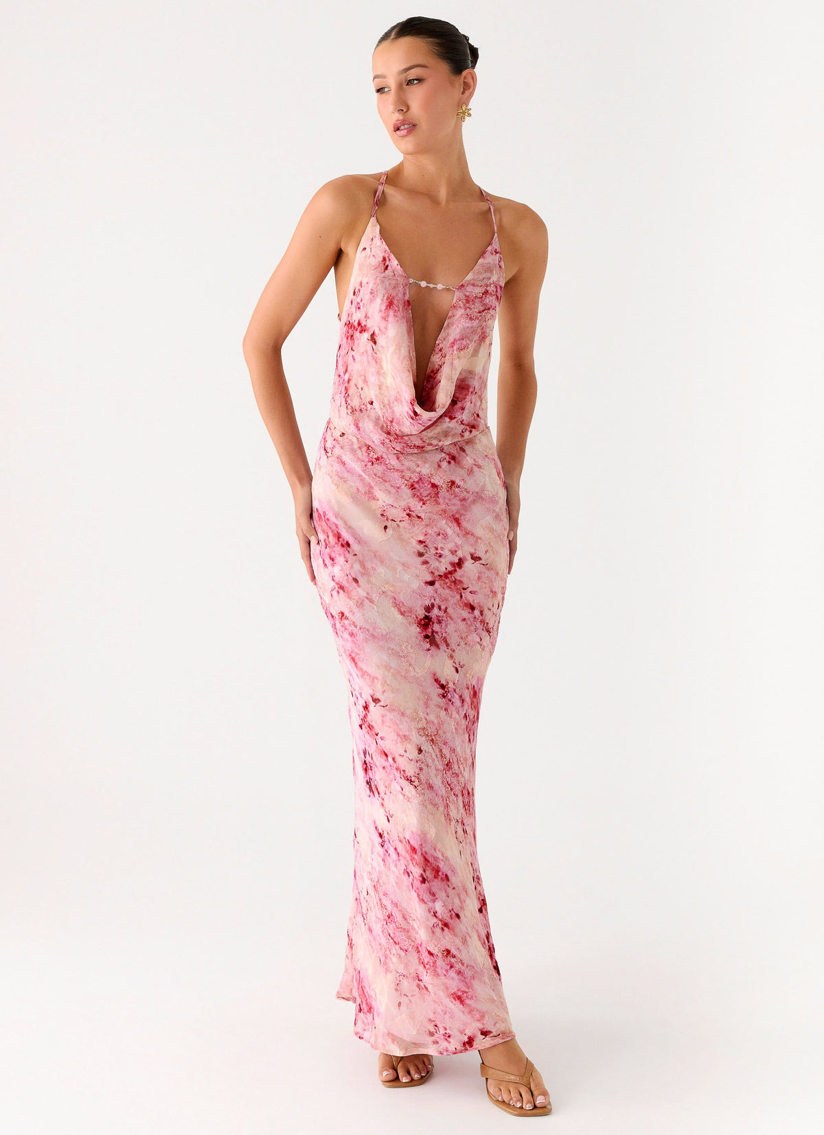 Pure Heart Cowl Maxi Dress