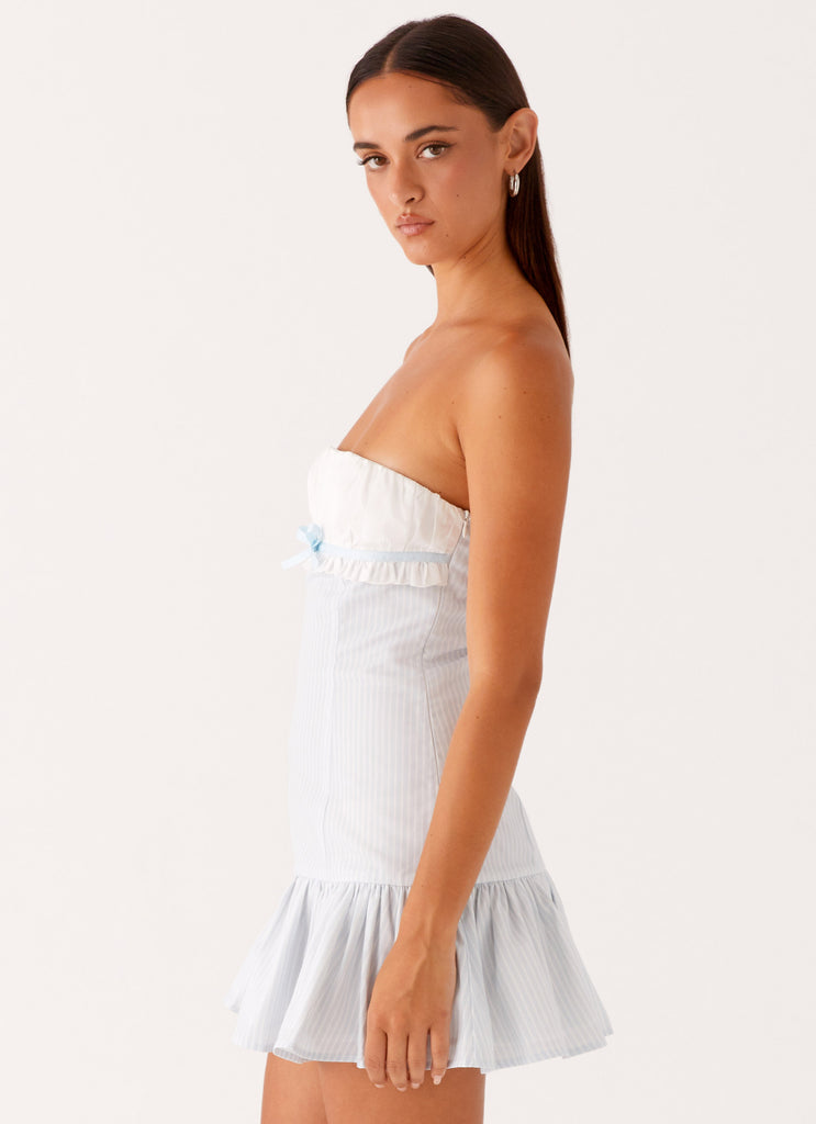 Purpose Mini Dress - Blue White Stripe Peppermayo US Purpose Mini Dress - Blue White Stripe Peppermayo US