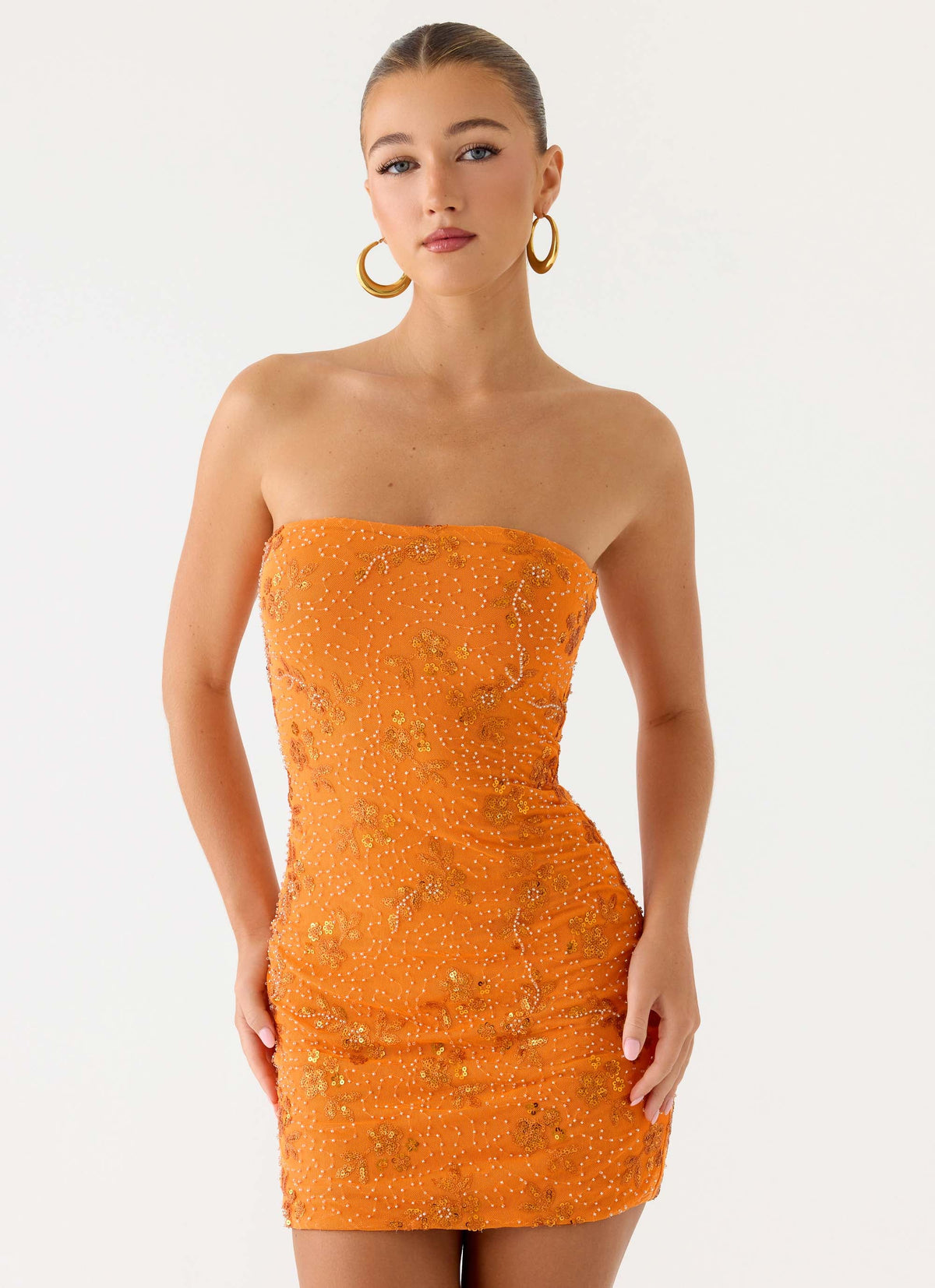 Sorority Rush Dress | Push Back Beaded Sequin Mini Dress