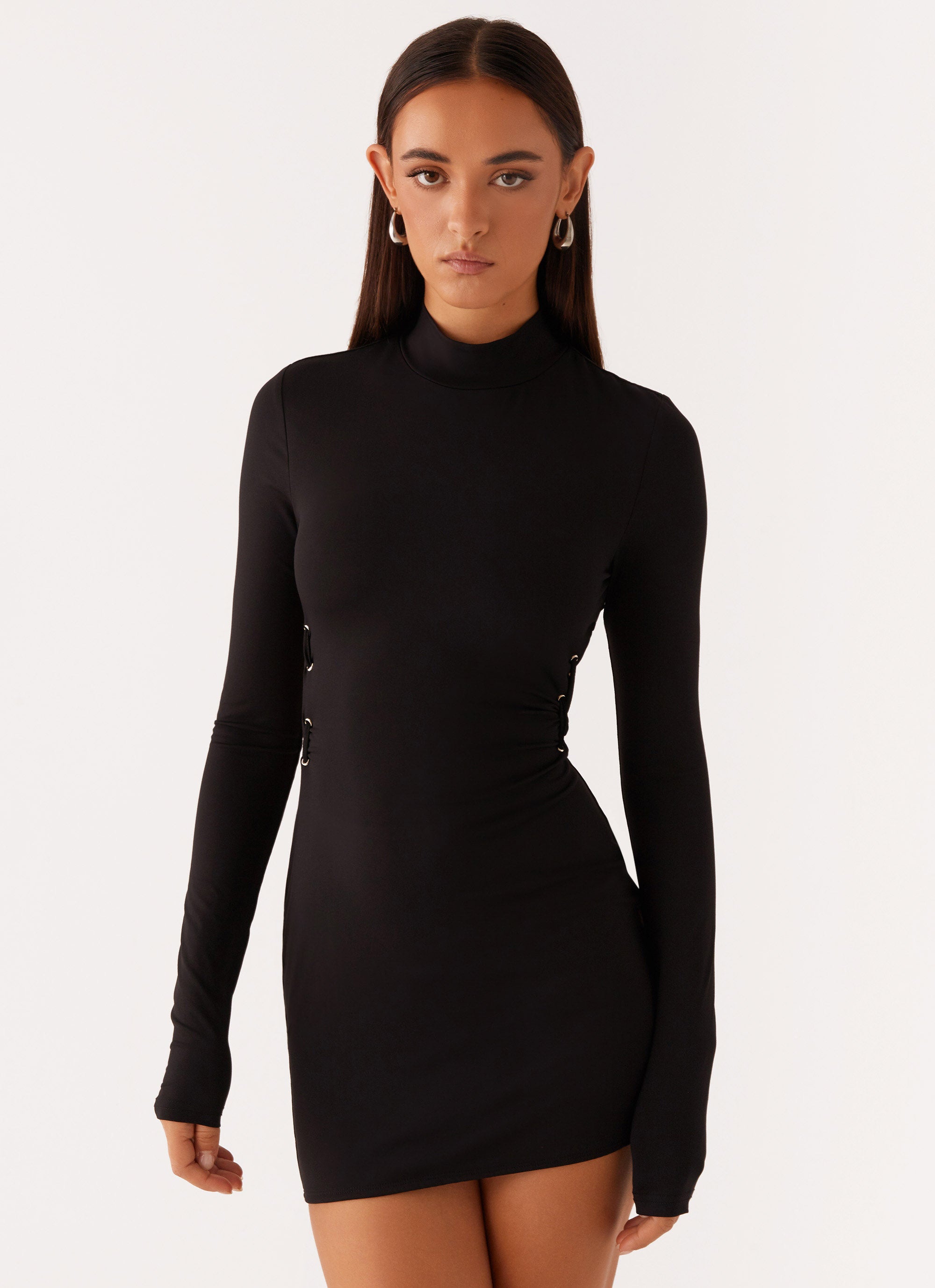 Raven Long Sleeve Mini Dress - Black Peppermayo US Raven Long Sleeve Mini Dress - Black Peppermayo US