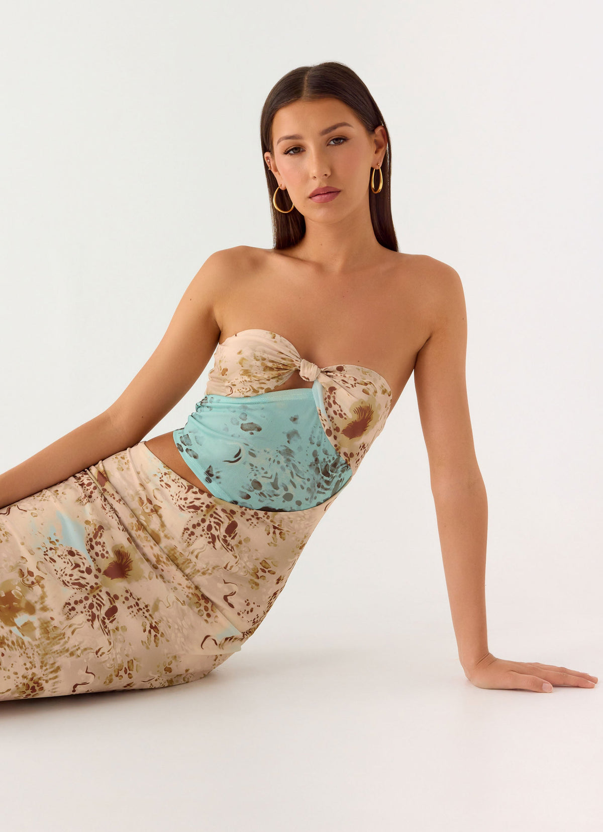 React Strapless Maxi Dress