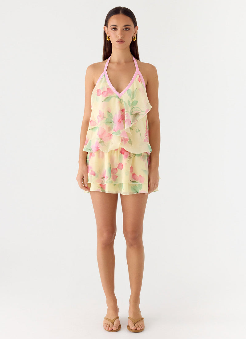 Read Your Mind Mini Dress - Lemon Soleil