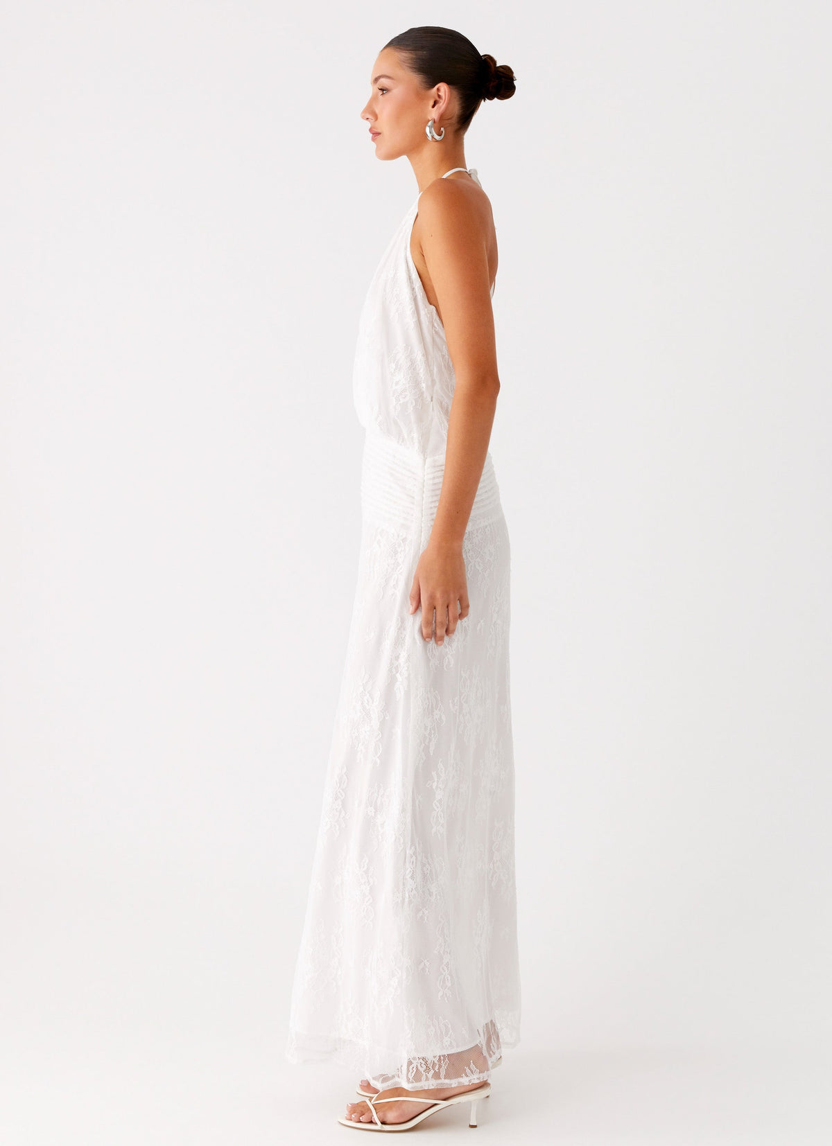 White Sorority Dress | Reinhart Halter Maxi Dress