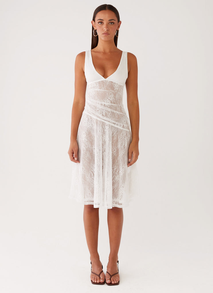 Remember Me Lace Midi Dress - White