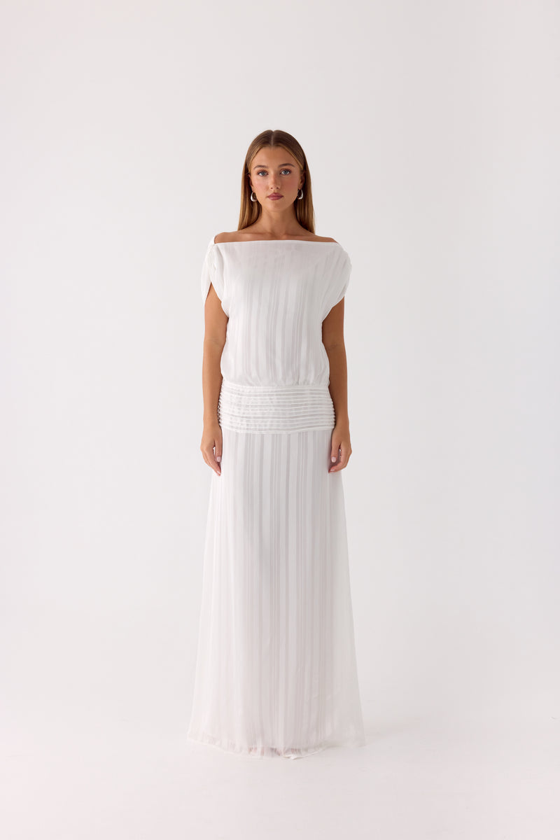 Rexi One Shoulder Maxi Dress - White
