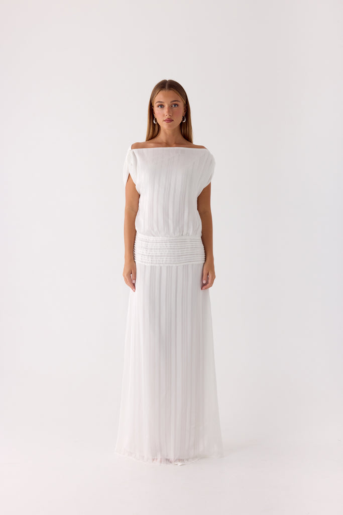 Rexi One Shoulder Maxi Dress - White
