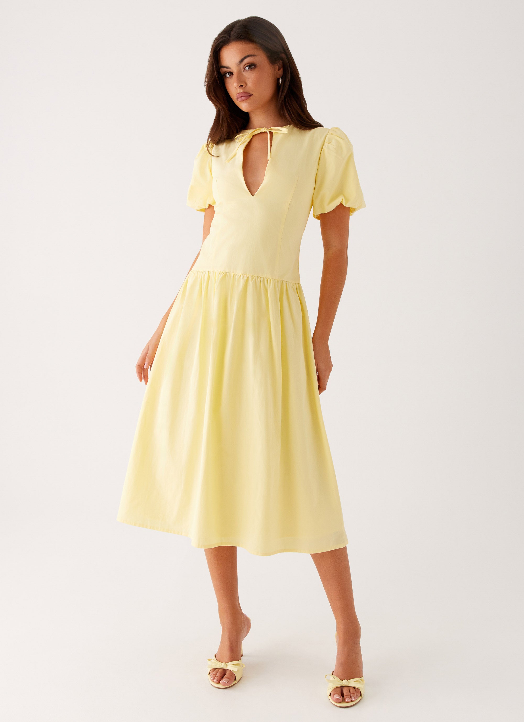 Reyna Midi Dress - Yellow – Peppermayo US