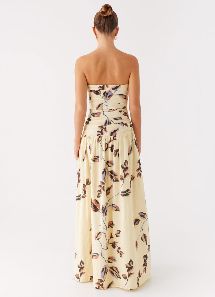 refinement beige floral print ruched strapless maxi dress ASOS Design - Strapless Ruched Maxi Dress - Women - Modal/Polyester - 6 US