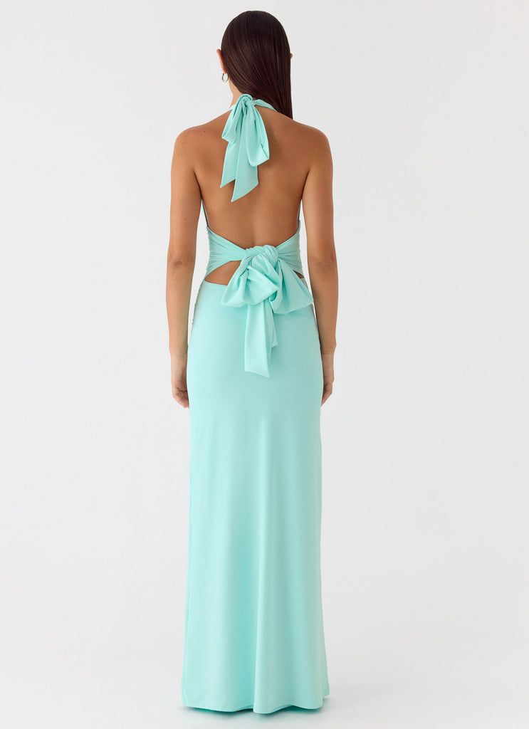 Rhia Halter Maxi Dress - Mint Mint / US 14 Rhia Halter Maxi Dress - Mint Mint / US 14