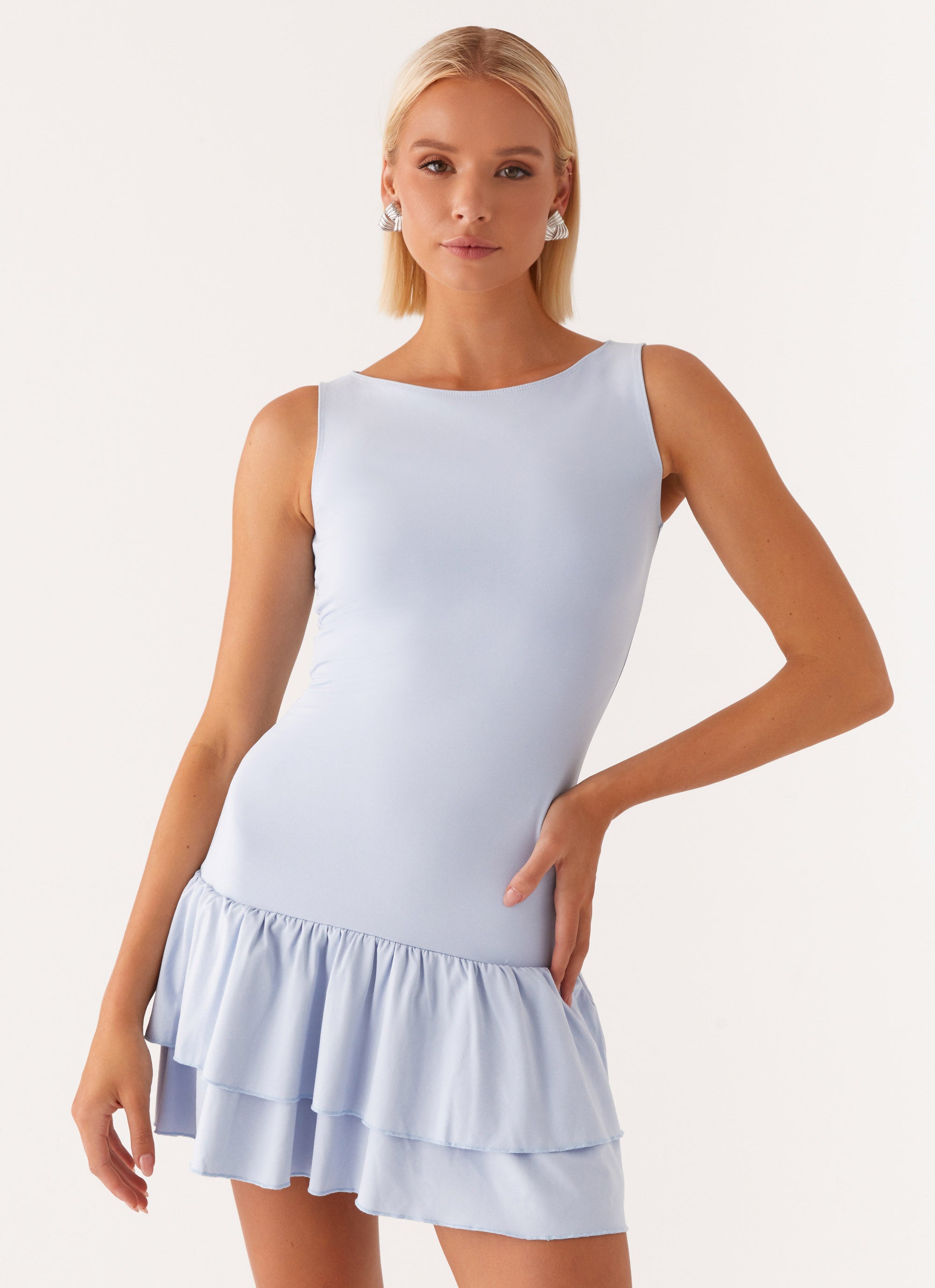 Rhiannon Frill Mini Dress Blue Peppermayo US rhiannon-frill-mini-dress-blue-peppermayo-us