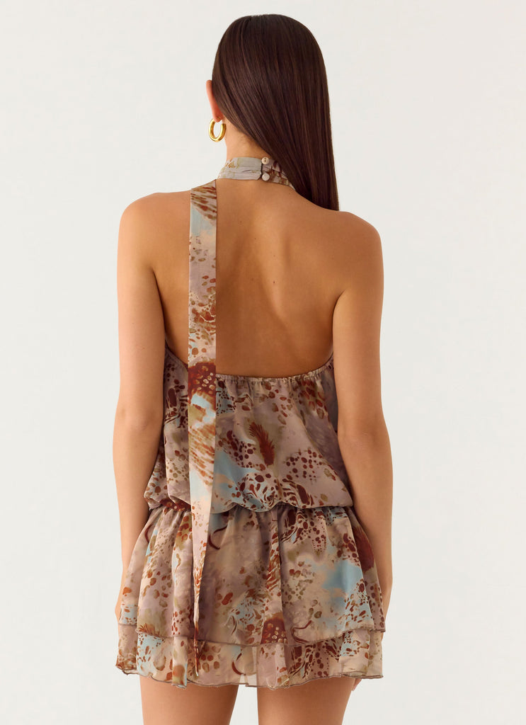 Rhodanthe Drop Waist Mini Dress - Desert Blur Desert Blur / US 4 Rhodanthe Drop Waist Mini Dress - Desert Blur Desert Blur / US 4