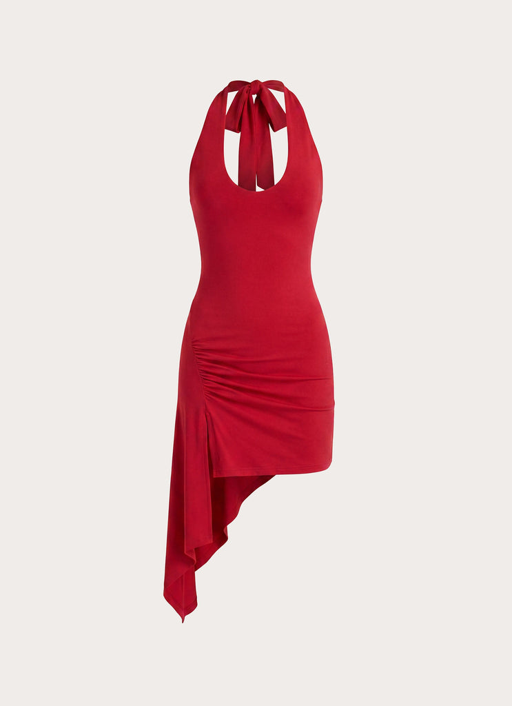 deep red dress short red strapless dress short Deep Red Satin Bandeau Mini Dress
