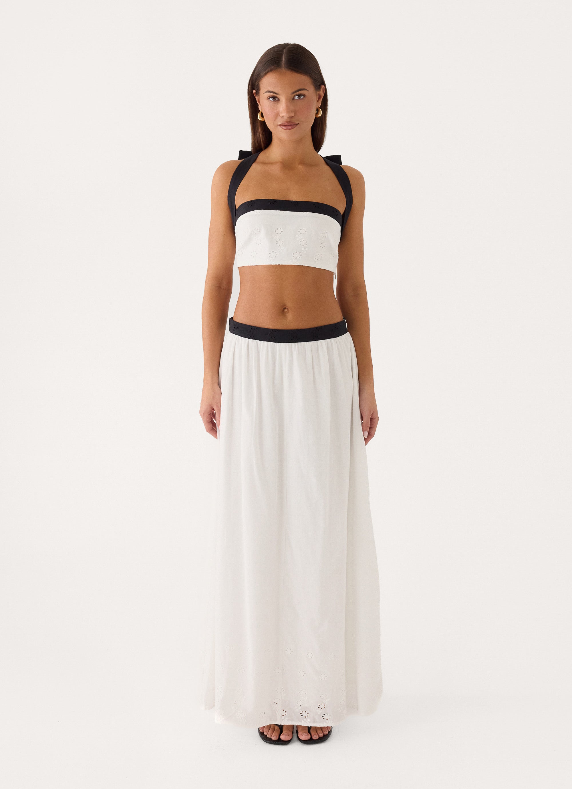 Ribbon Theory Halter Top - Ivory/Black – Peppermayo US