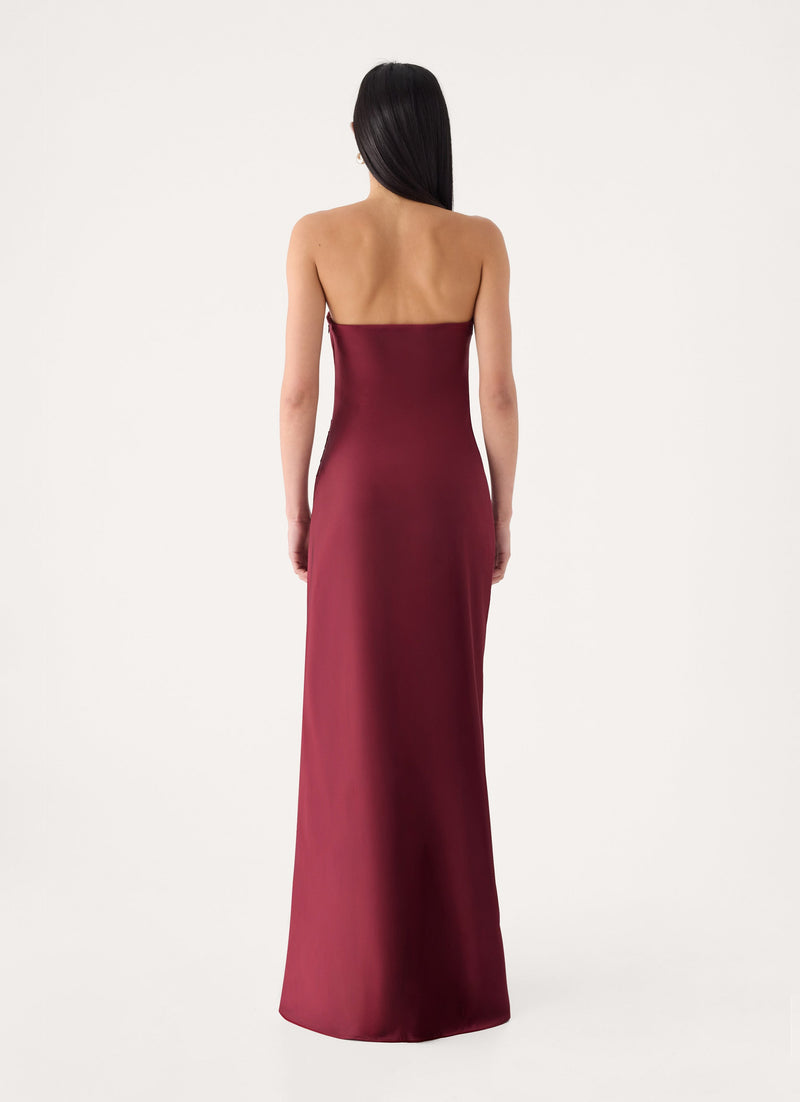 Rinari Strapless Maxi Dress - Maroon