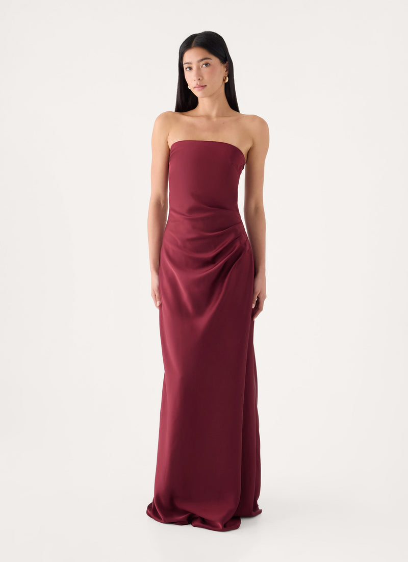 Rinari Strapless Maxi Dress - Maroon