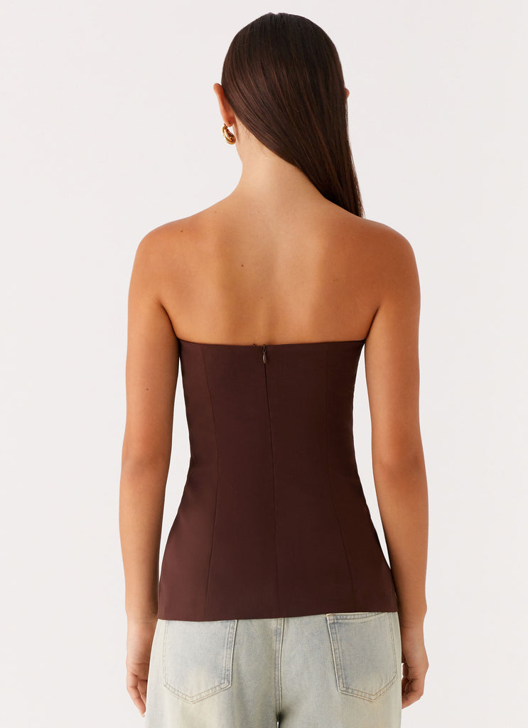 Riveria Strapless Top - Chocolate