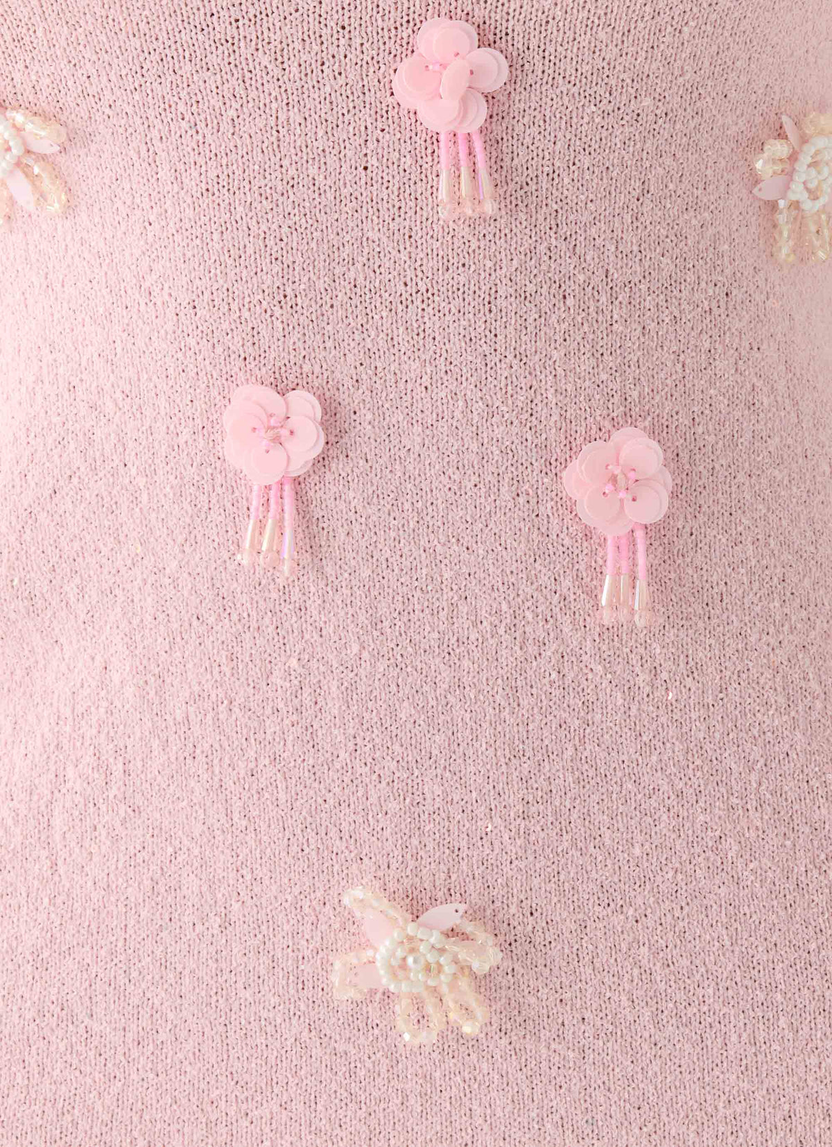 Roa Embellished Knit Mini Dress - Pink