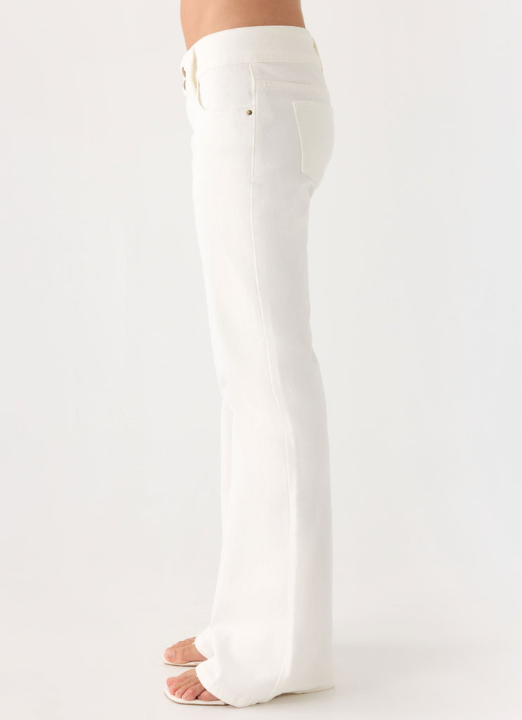 Robbie Super Low Denim Jeans - White