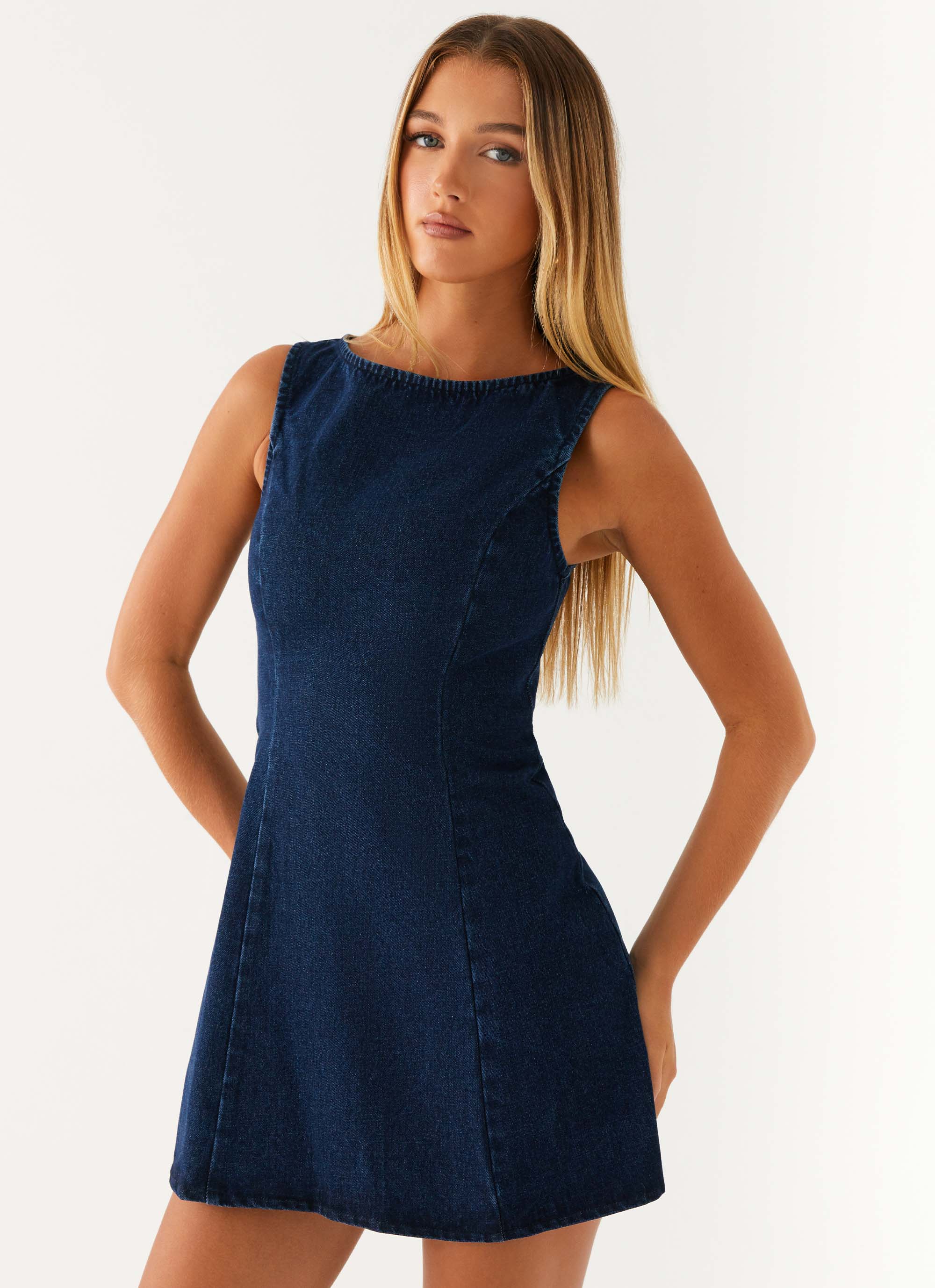 Rochelle Denim Mini Dress - Blue Blue / US 8 Rochelle Denim Mini Dress - Blue Blue / US 8