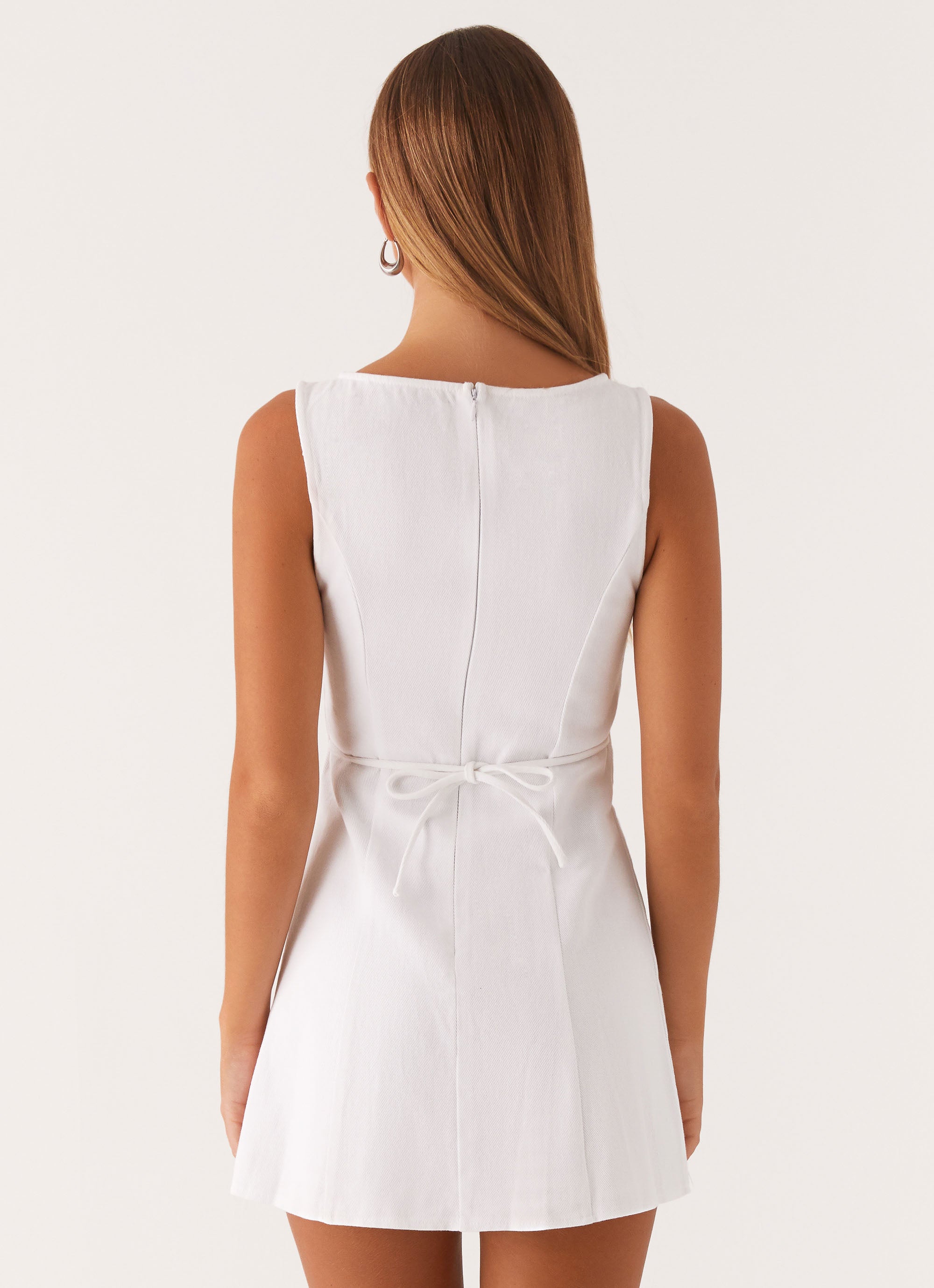 Rochelle Denim Mini Dress - White Peppermayo US Rochelle Denim Mini Dress - White Peppermayo US