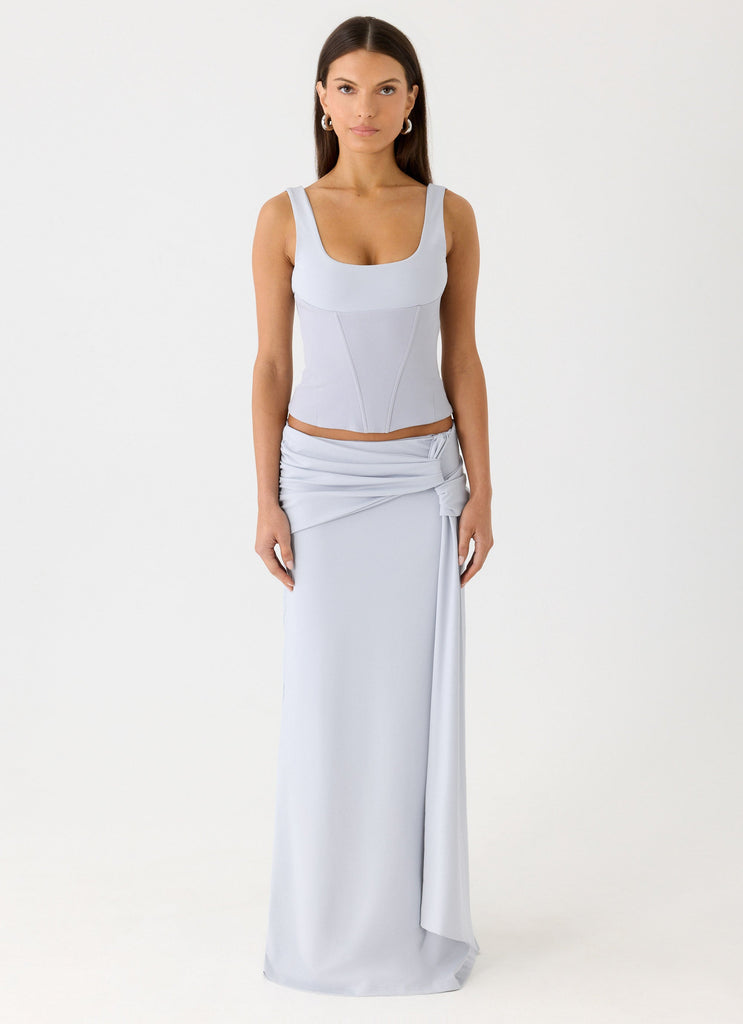 Romana Maxi Skirt - Misty Blue