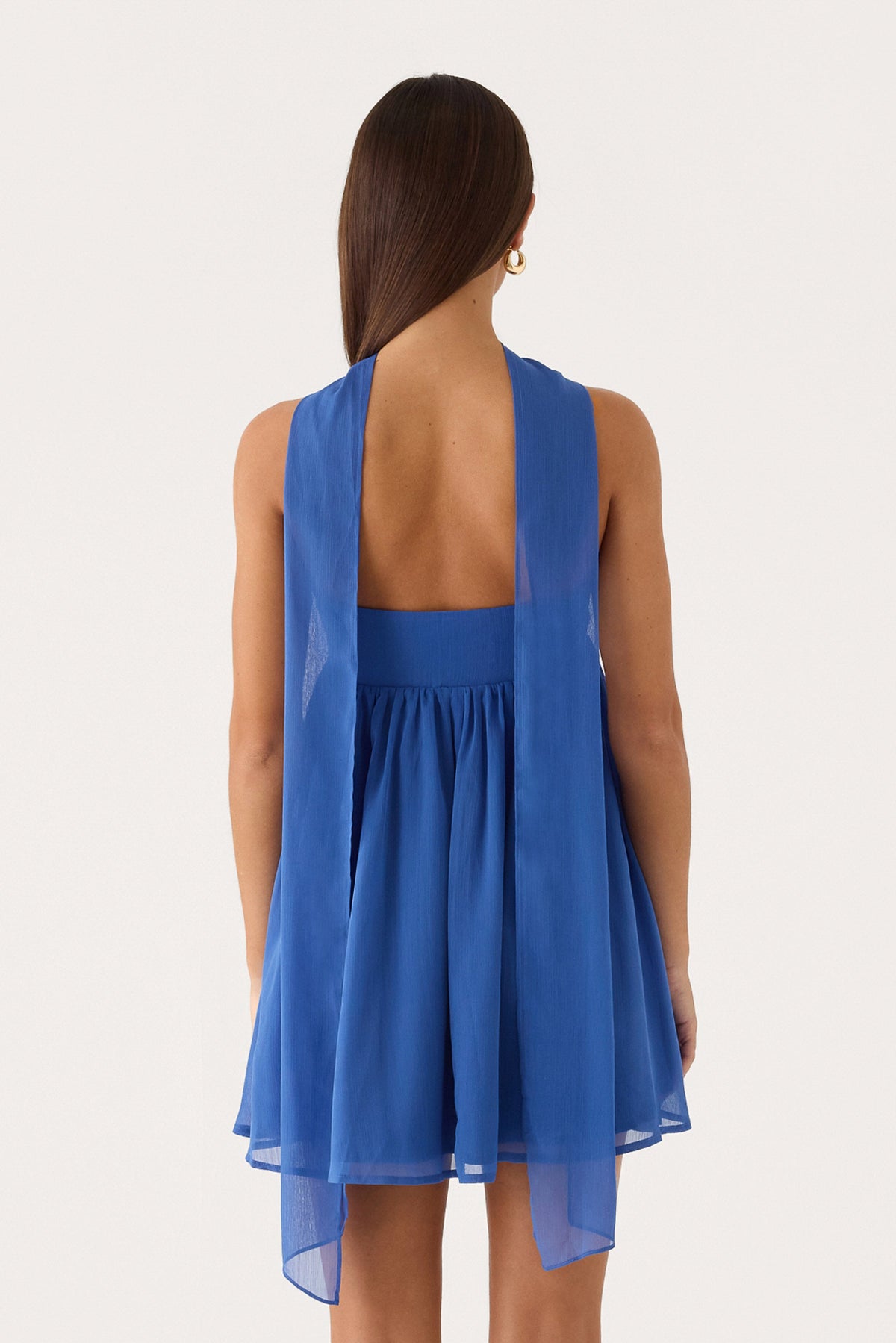 Romara Scarf Mini Dress - Cobalt Blue
