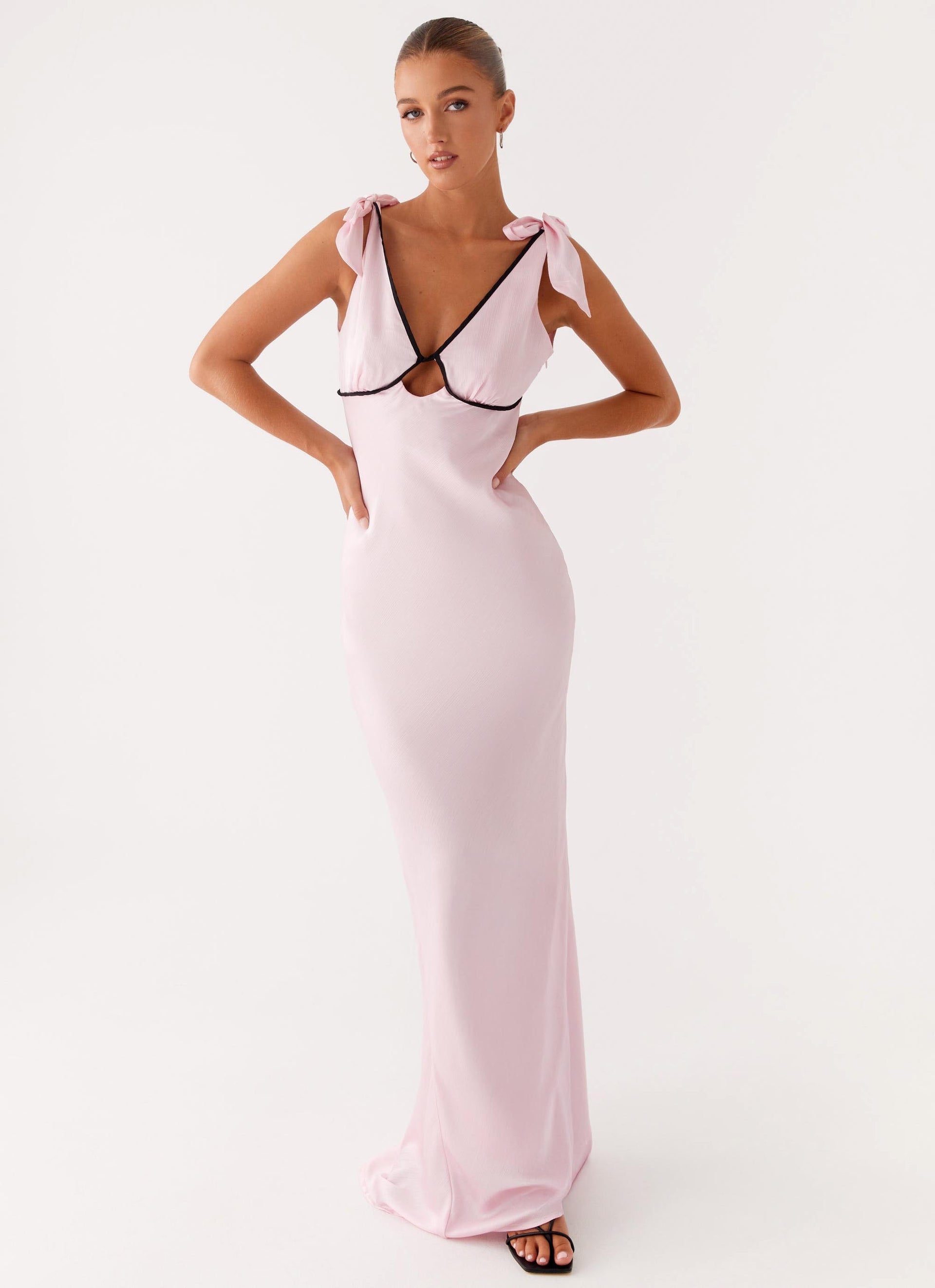 peppermayo pink dresses Romeo Maxi Dress Color:White Pearl Crepe / White Pearl Chiffon 59 cm / 23.2 Wedding Dresses Trims Disney Minnie Mouse Mesh