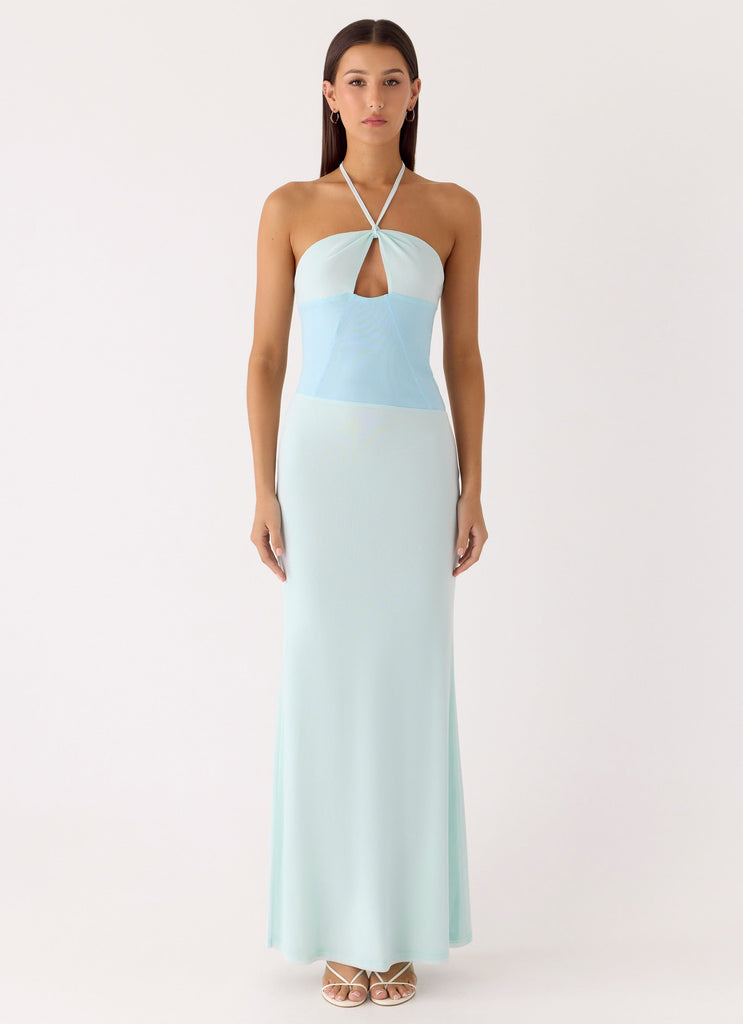 Romilly Mesh Maxi Dress - Teal Teal / US 12 Romilly Mesh Maxi Dress - Teal Teal / US 12