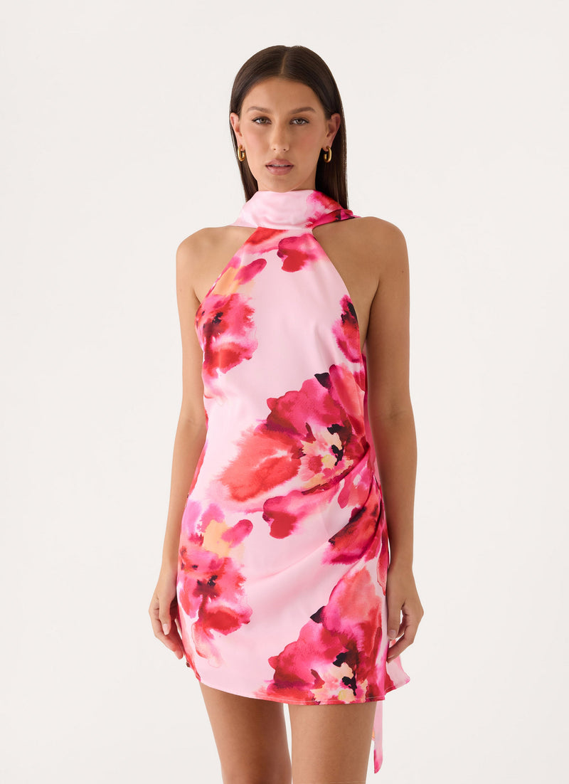 Rosey Cheeks Mini Dress - Pink Floral