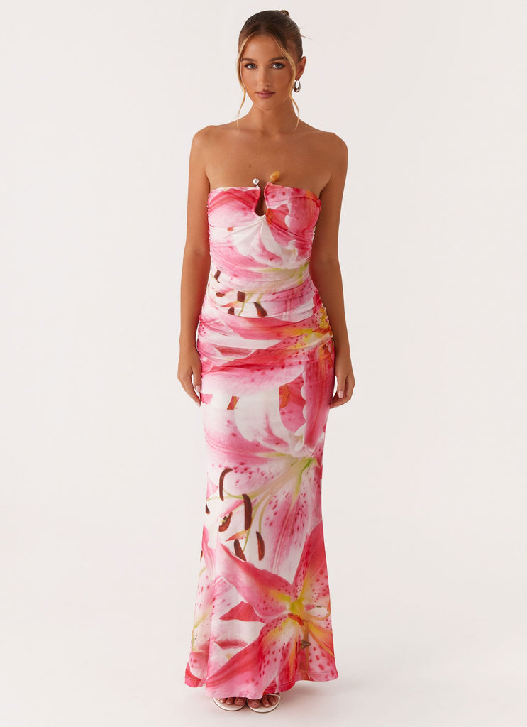 Rudy Maxi Dress - White Pink Lilly Peppermayo US Rudy Maxi Dress - White Pink Lilly Peppermayo US