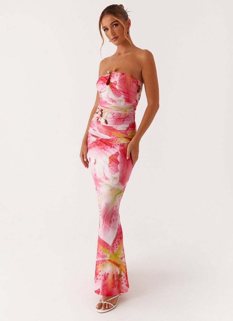 white dress pink lily Rudy Maxi Dress