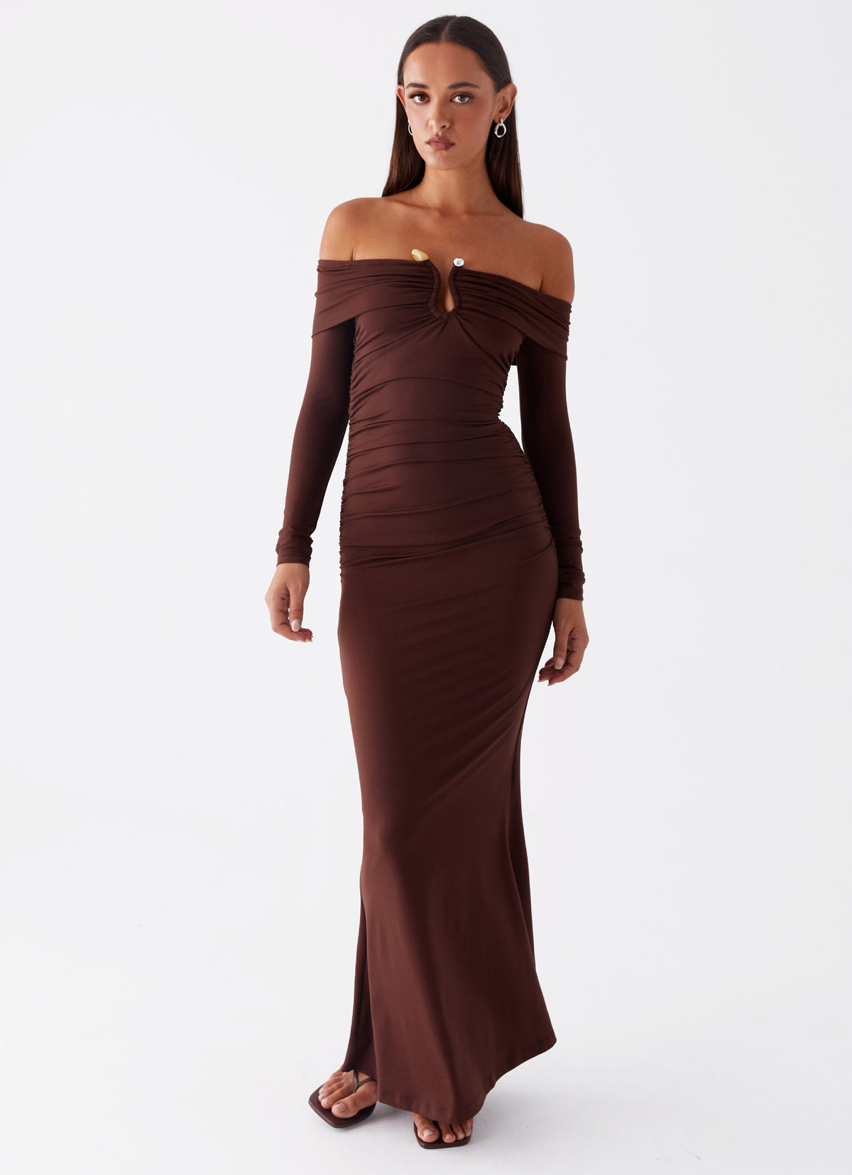 peppermayo long dresses Be Mine Satin Maxi Dress Featuring a strapless neckline with silicone taping for a secure fit Tropicana Maxi Dress - Blue