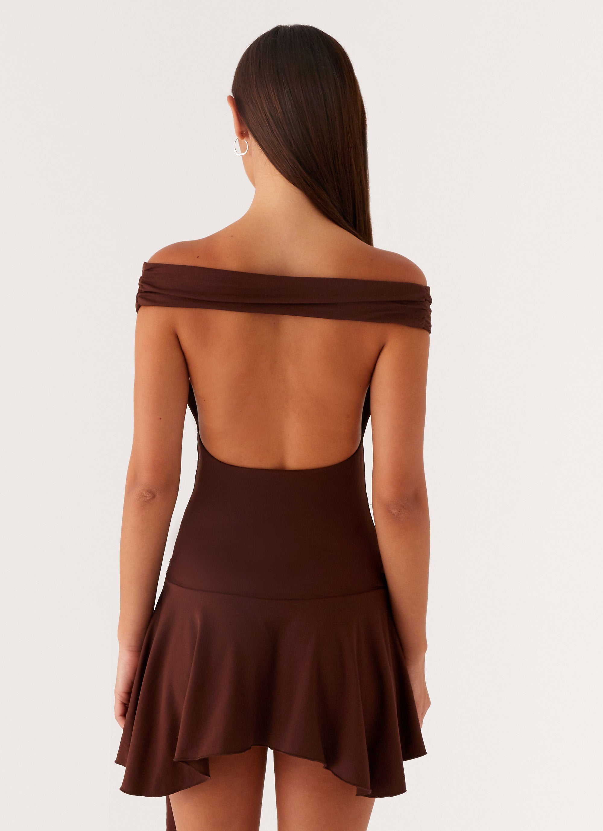 Saffira Mini Dress - Chocolate Chocolate / US 16 Saffira Mini Dress - Chocolate Chocolate / US 16