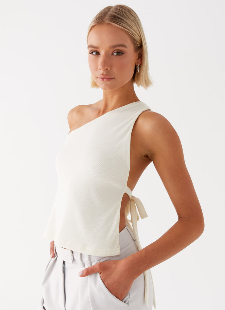 One shoulder blouse white hotsell