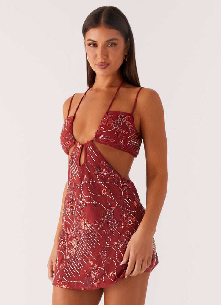 rust dress mini Women's Rust Textured Boat Neck Puffball Mini Dress