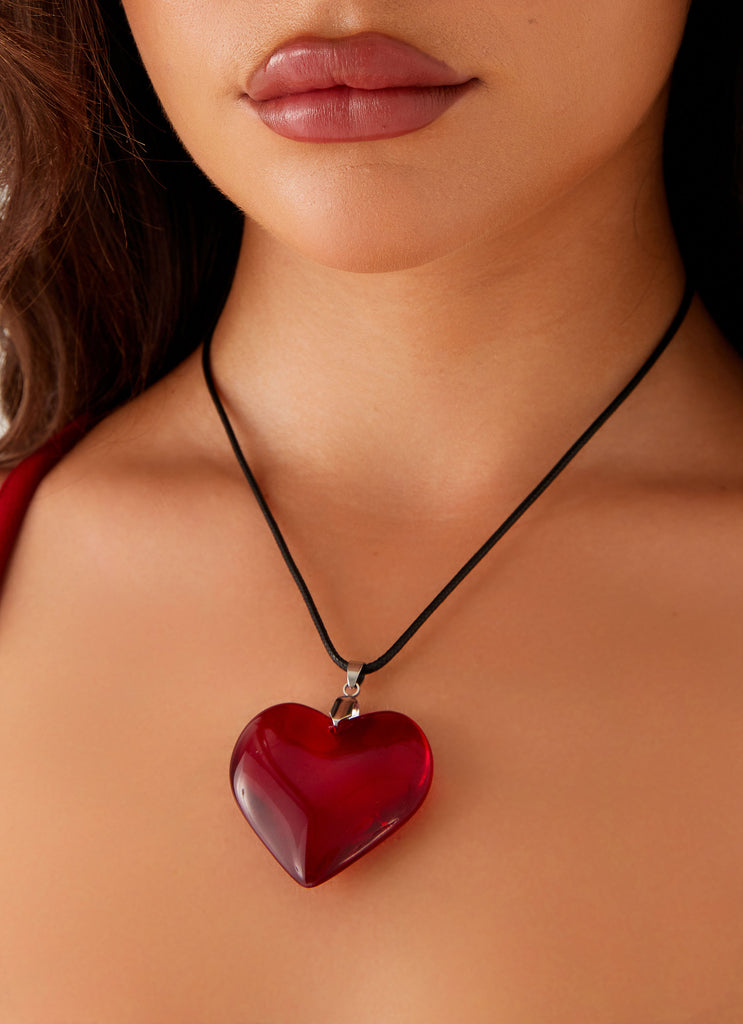 Saint Heart Necklace - Red