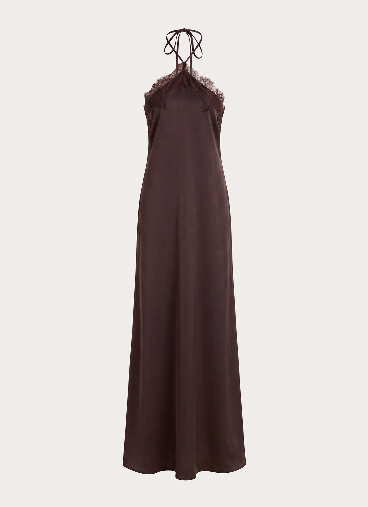 Samaria Halter Maxi Dress - Chocolate