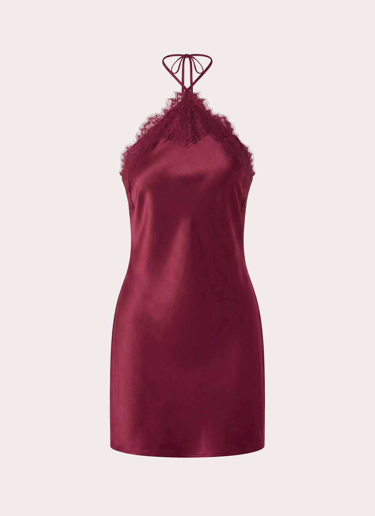 Samaria Halter Mini Dress - Burgundy