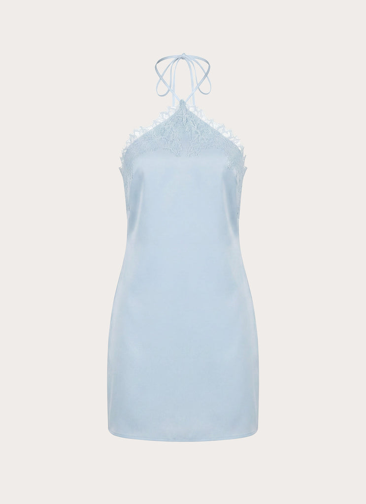 halter slip mini dress Hallie Satin Halter Neck Mini Dress