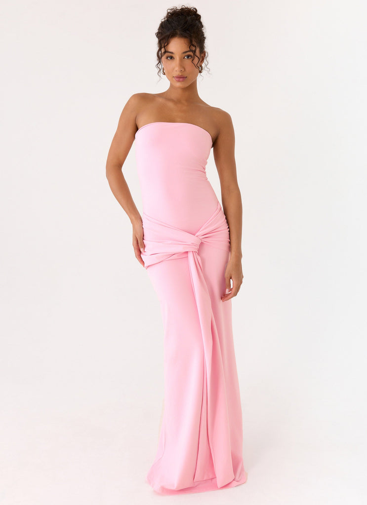 women's light pink strapless sexy dress for a valentine's day Sandrine Strapless Maxi Dress