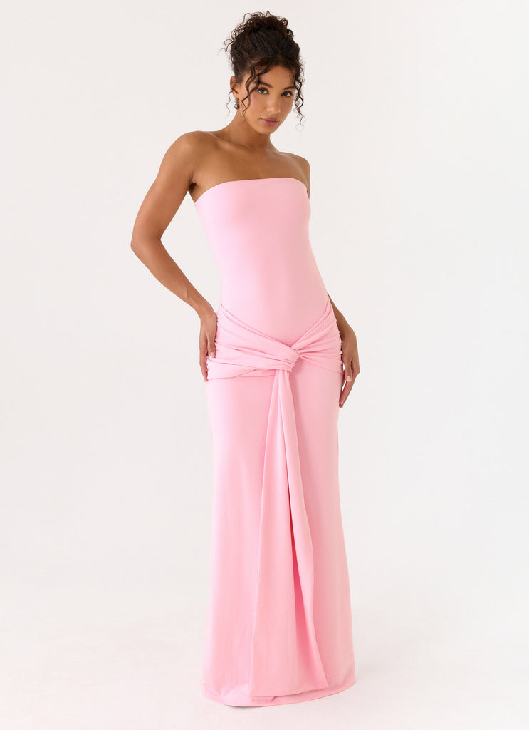 salvin strapless maxi dress pink Salvin Strapless Maxi Dress Pink